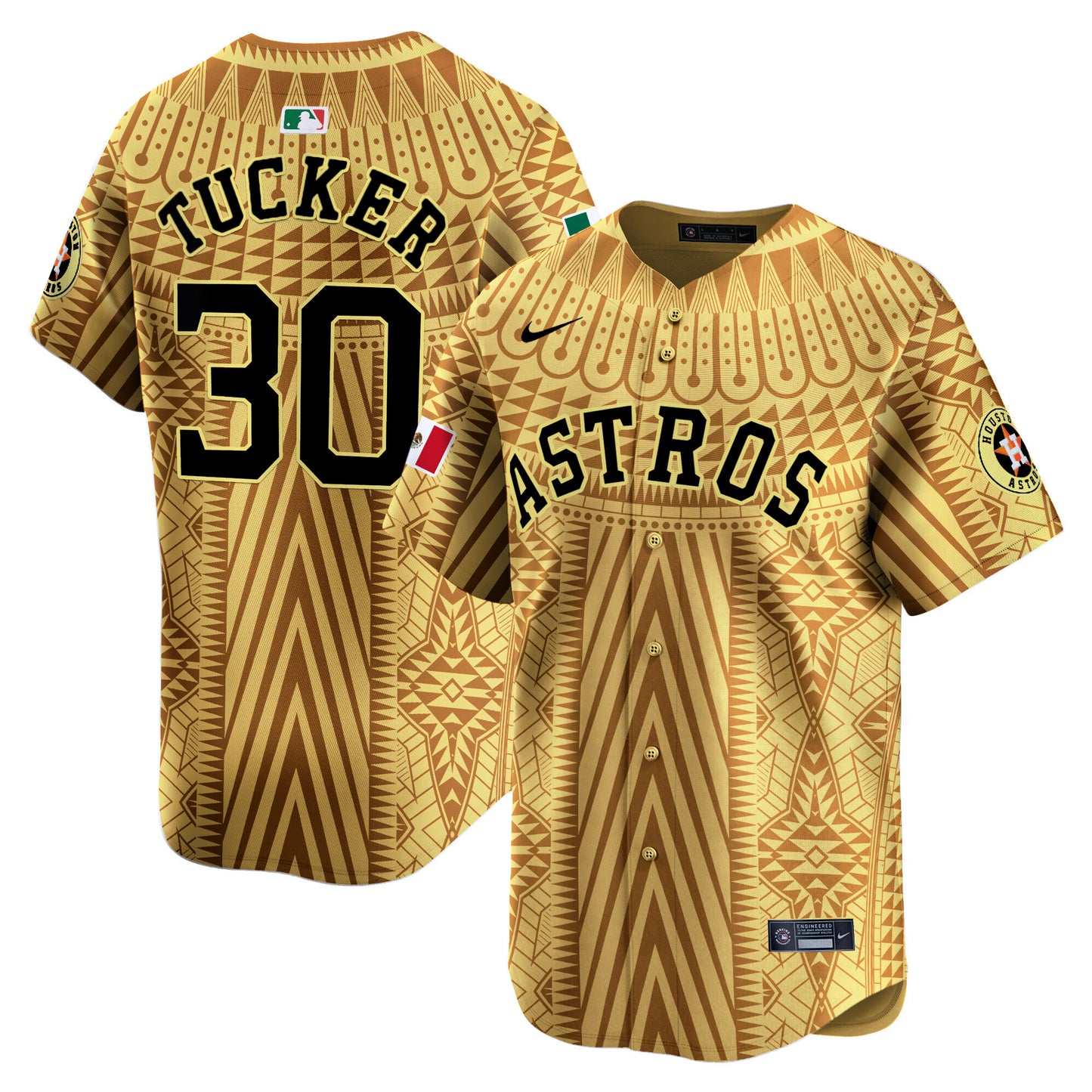 Astros Mexico Aztec Pattern Vapor Premier Limited Jersey - Printed