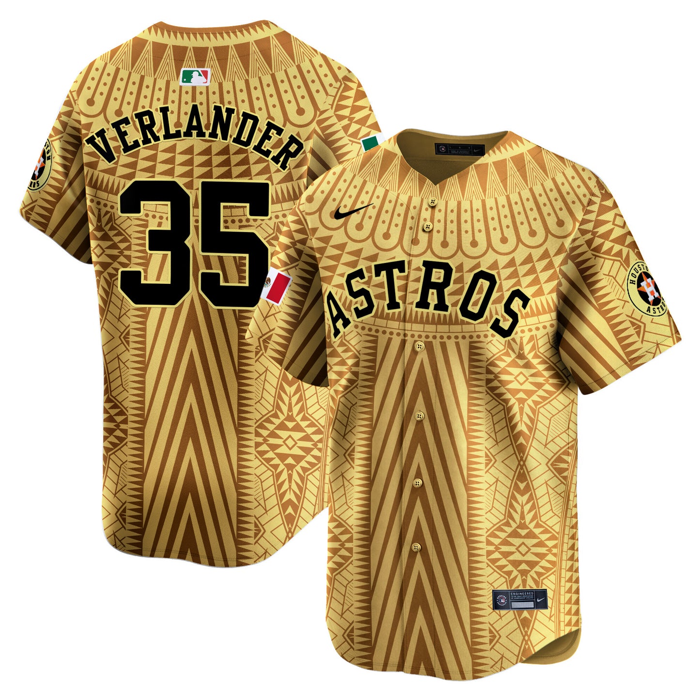 Astros Mexico Aztec Pattern Vapor Premier Limited Jersey - Printed