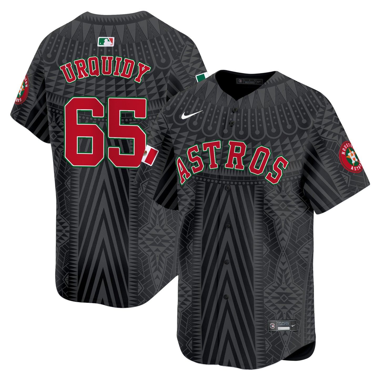 Astros Mexico Aztec Pattern Vapor Premier Limited Jersey - Printed