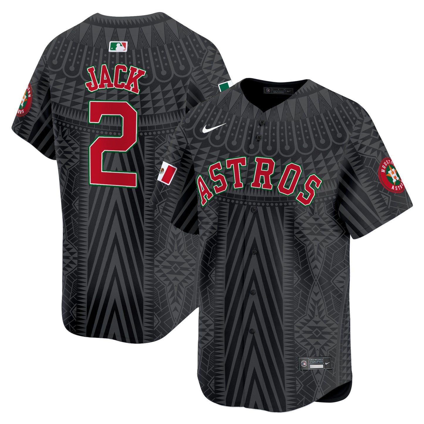 Astros Mexico Aztec Pattern Vapor Premier Limited Jersey - Printed