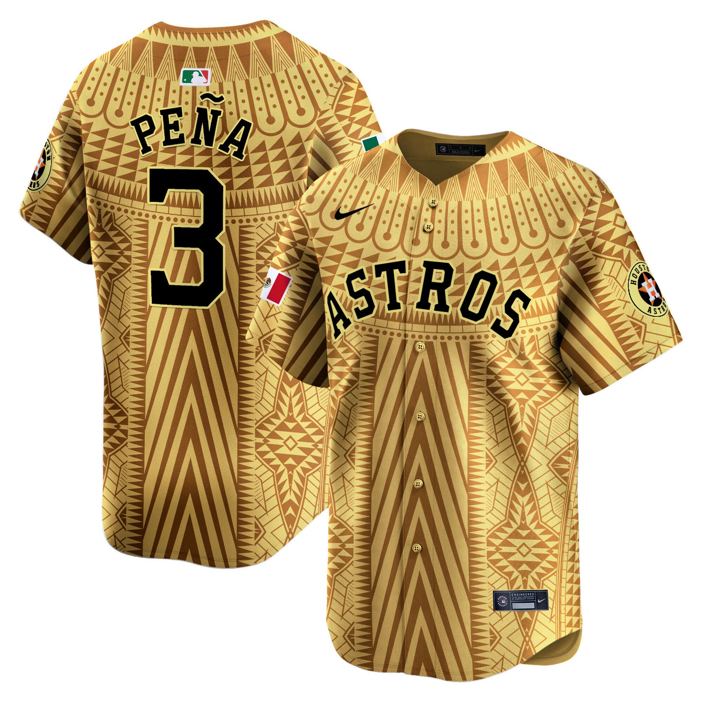 Astros Mexico Aztec Pattern Vapor Premier Limited Jersey - Printed