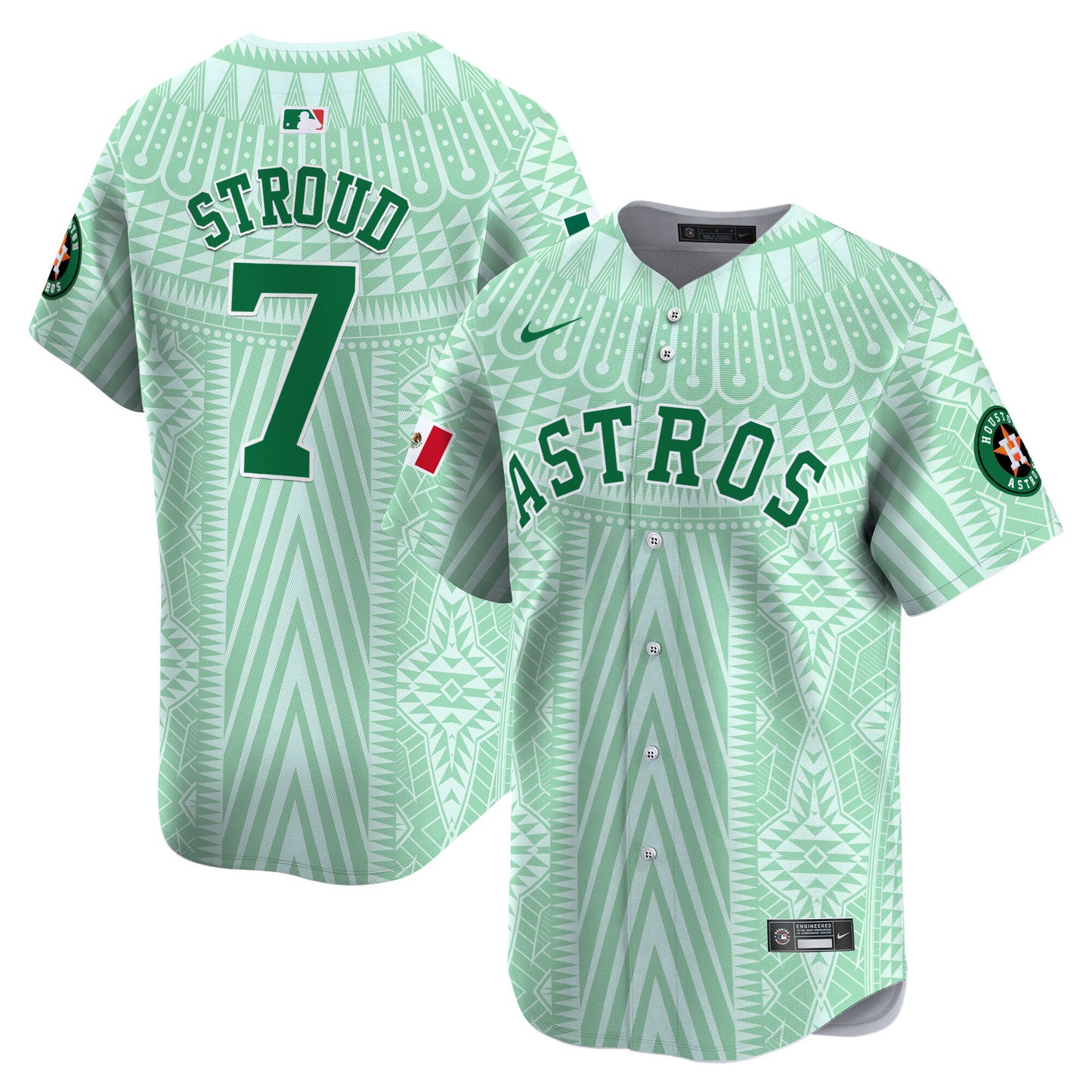 Astros Mexico Aztec Pattern Vapor Premier Limited Jersey - Printed