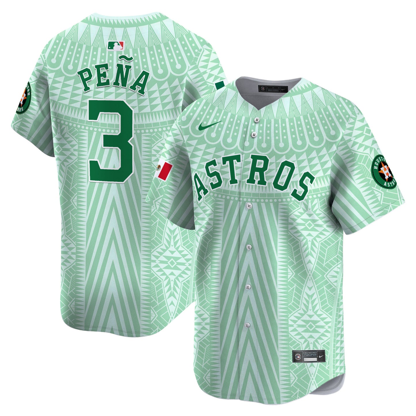 Astros Mexico Aztec Pattern Vapor Premier Limited Jersey - Printed