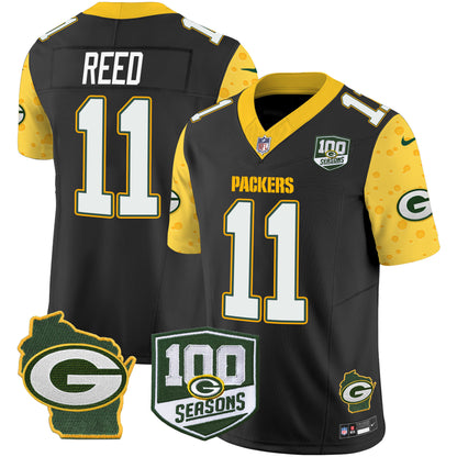 Packers 100th Season & Home Patch Cheese Vapor Limited Jersey – All Stitched