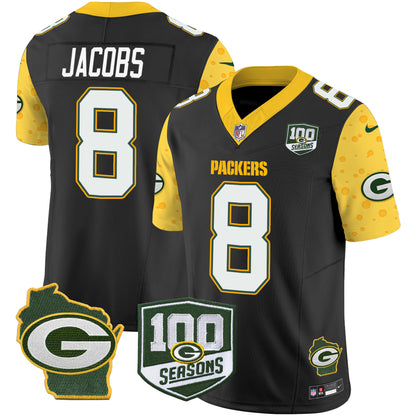 Packers 100th Season & Home Patch Cheese Vapor Limited Jersey – All Stitched