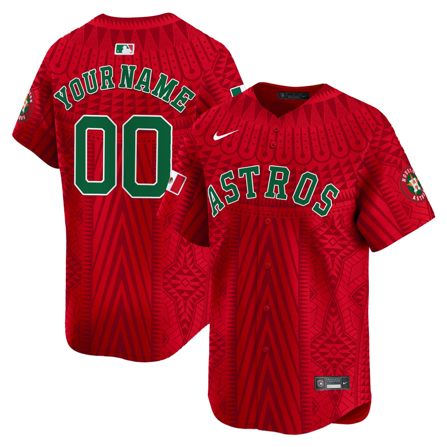 Astros Mexico Aztec Pattern Vapor Premier Limited Custom Jersey - Printed