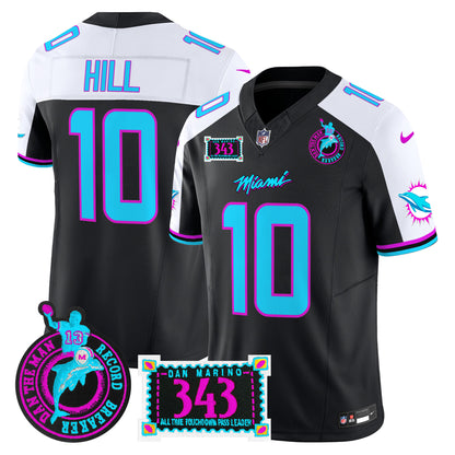 Dolphins Dan the Man Record Breaker Patch Vapor Limited Jersey - All Stitched