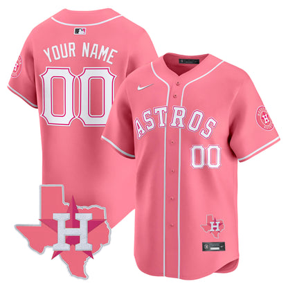 Astros Bubblegum Pink Vapor Premier Limited Jersey V2 - All Stitched