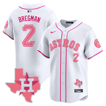 Astros Bubblegum Pink Vapor Premier Limited Jersey V2 - All Stitched