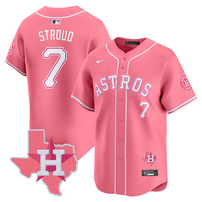 Astros Bubblegum Pink Vapor Premier Limited Jersey V2 - All Stitched