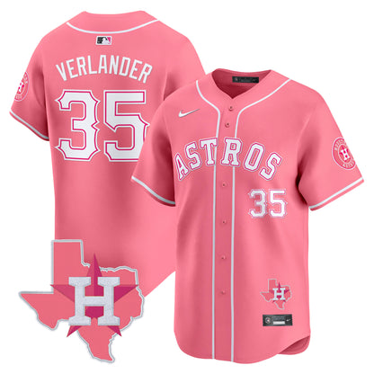 Astros Bubblegum Pink Vapor Premier Limited Jersey V2 - All Stitched