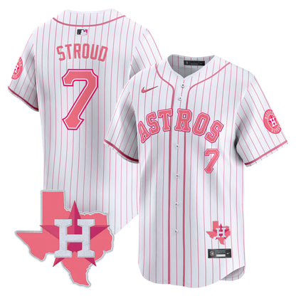 Astros Bubblegum Pink Vapor Premier Limited Jersey V2 - All Stitched