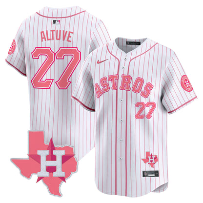 Astros Bubblegum Pink Vapor Premier Limited Jersey V2 - All Stitched