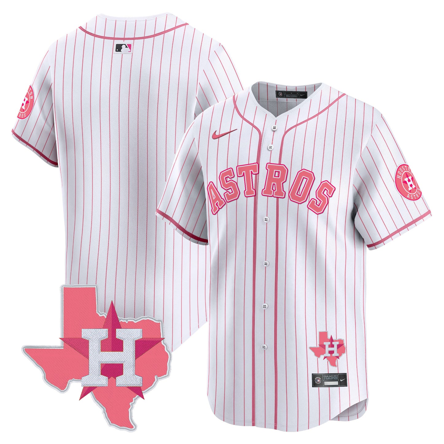 Astros Bubblegum Pink Vapor Premier Limited Jersey V2 - All Stitched