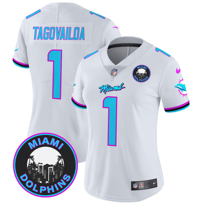 Women's Dolphins Miami Vice Vapor Limited Jersey V3 - All Stitched