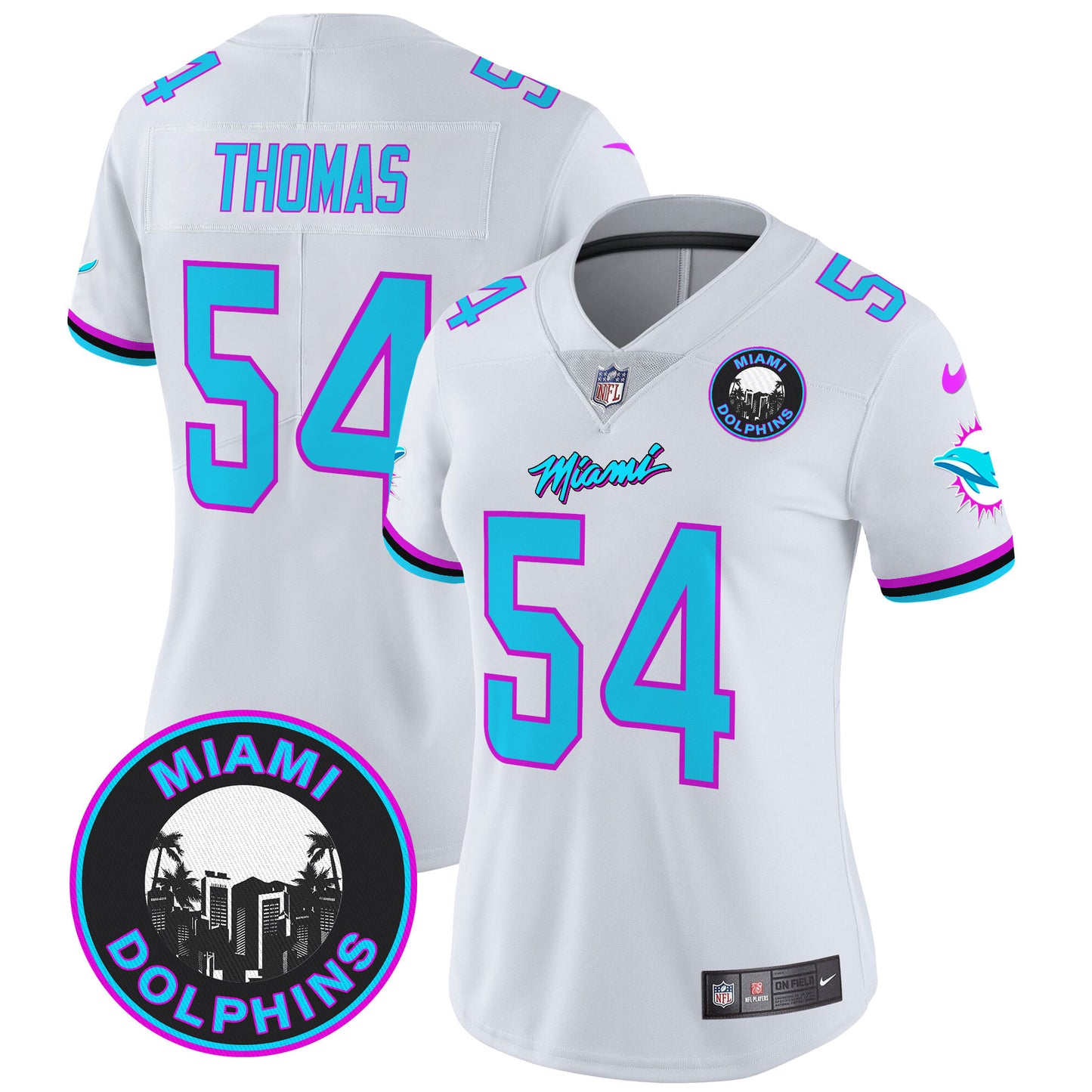 Women's Dolphins Miami Vice Vapor Limited Jersey V3 - All Stitched