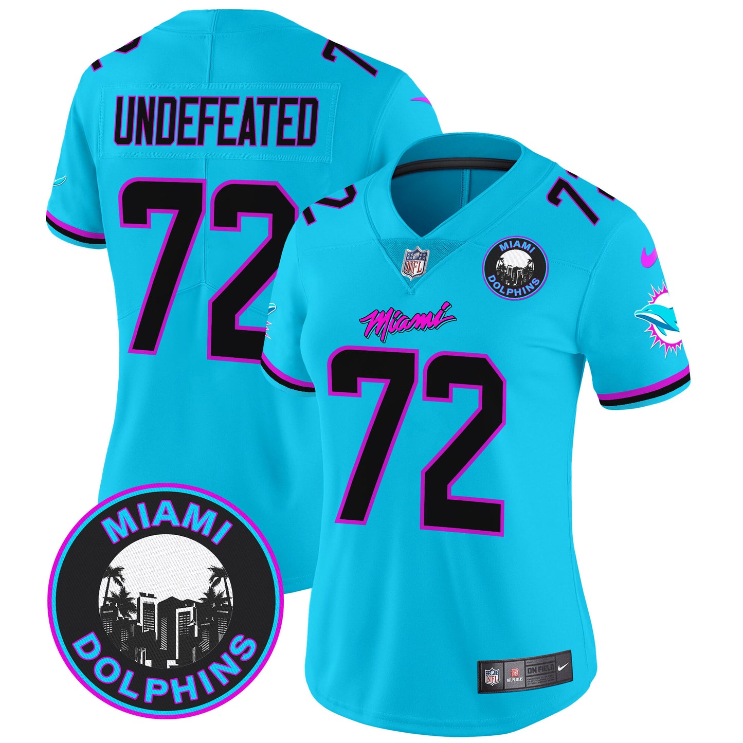 Women's Dolphins Miami Vice Vapor Limited Jersey V3 - All Stitched