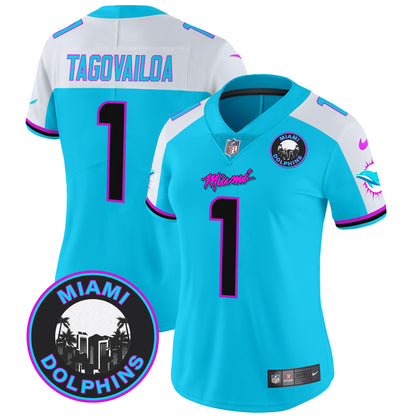 Women's Dolphins Miami Vice Vapor Limited Jersey V3 - All Stitched