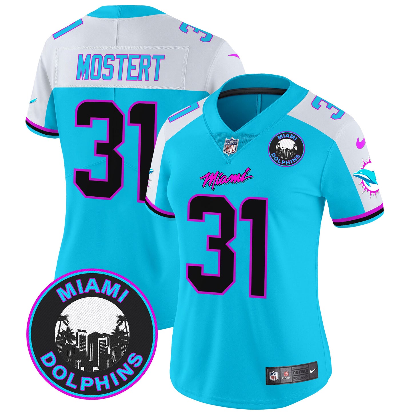 Women's Dolphins Miami Vice Vapor Limited Jersey V3 - All Stitched