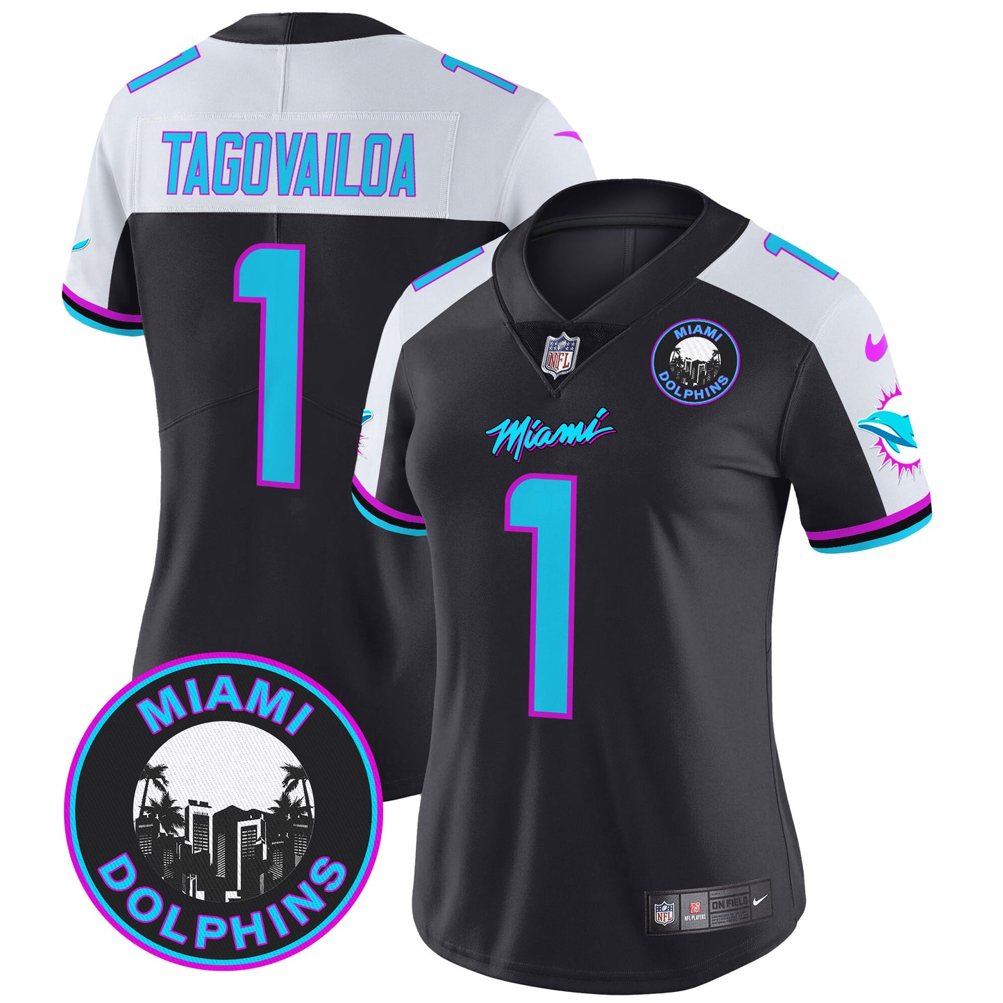 Women's Dolphins Miami Vice Vapor Limited Jersey V3 - All Stitched