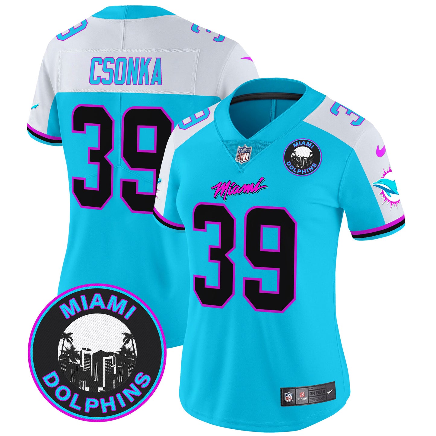 Women's Dolphins Miami Vice Vapor Limited Jersey V3 - All Stitched