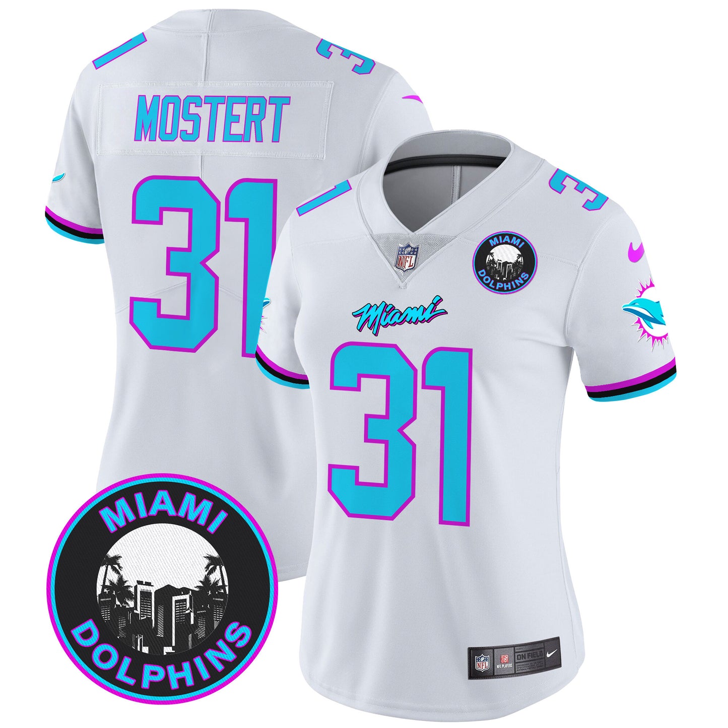 Women's Dolphins Miami Vice Vapor Limited Jersey V3 - All Stitched