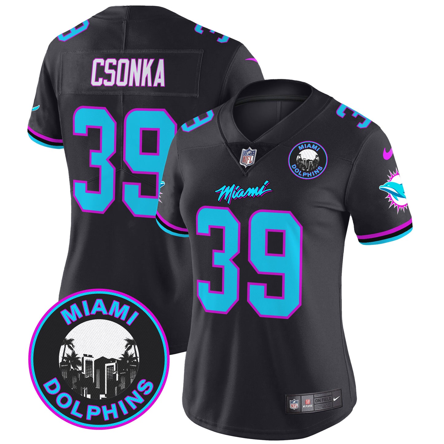 Women's Dolphins Miami Vice Vapor Limited Jersey V3 - All Stitched