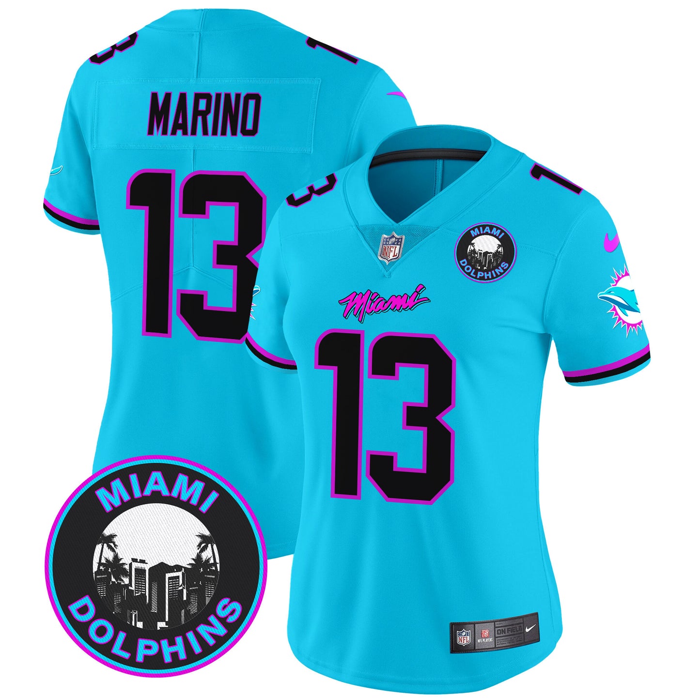 Women's Dolphins Miami Vice Vapor Limited Jersey V3 - All Stitched