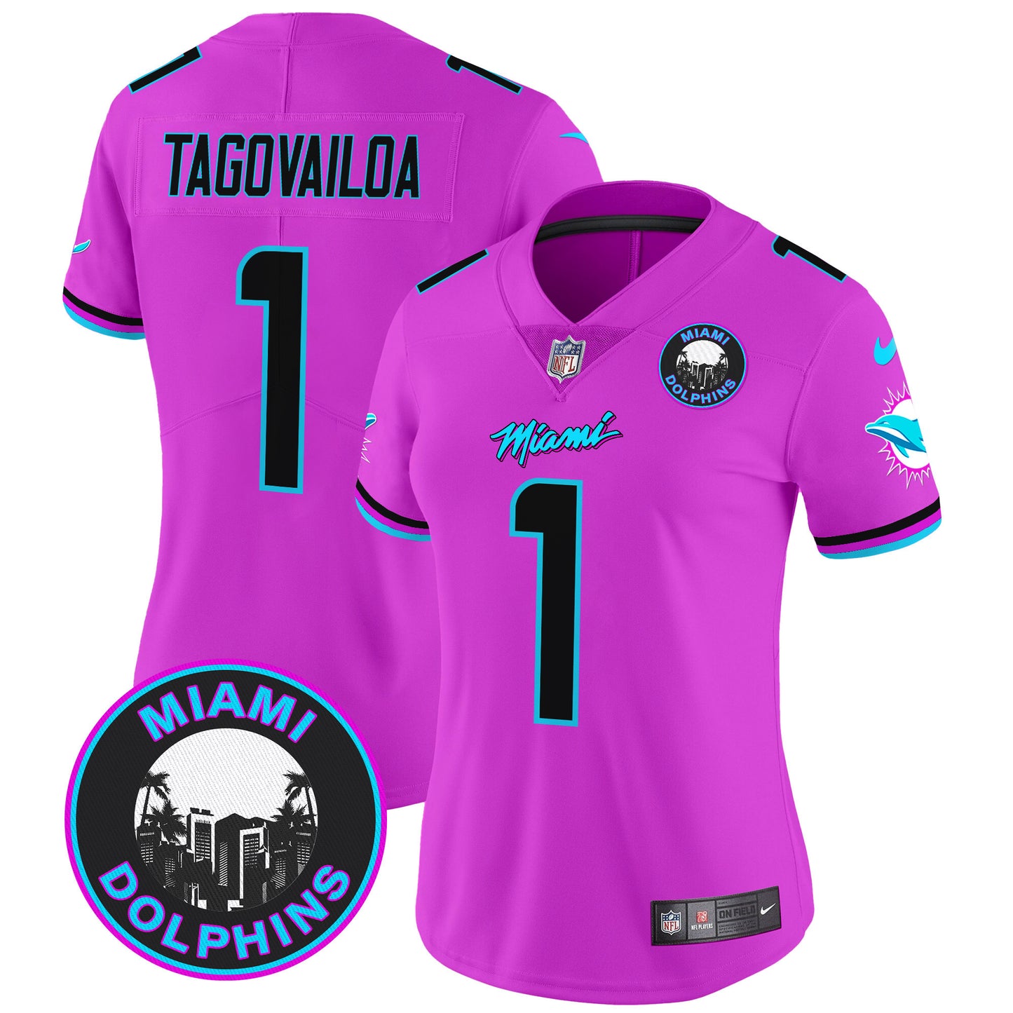 Women's Dolphins Miami Vice Vapor Limited Jersey V3 - All Stitched