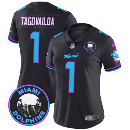 Women's Dolphins Miami Vice Vapor Limited Jersey V3 - All Stitched