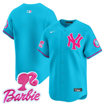 Yankees Barbie Patch Vapor Premier Limited Jersey - All Stitched