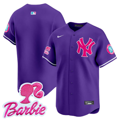 Yankees Barbie Patch Vapor Premier Limited Jersey - All Stitched