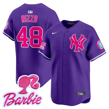 Yankees Barbie Patch Vapor Premier Limited Jersey - All Stitched