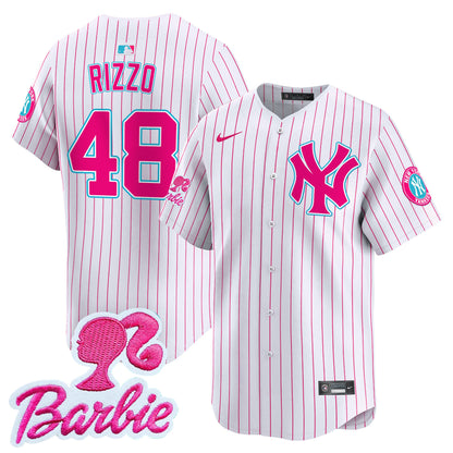 Yankees Barbie Patch Vapor Premier Limited Jersey - All Stitched