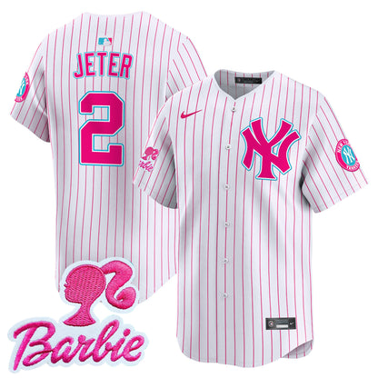 Yankees Barbie Patch Vapor Premier Limited Jersey - All Stitched