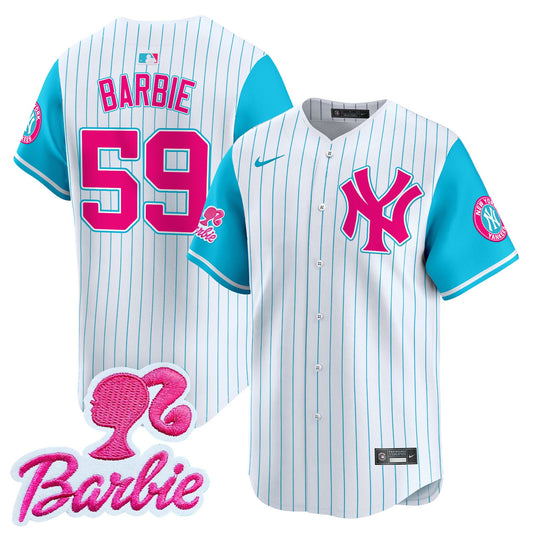 Yankees Barbie Patch Vapor Premier Limited Jersey - All Stitched