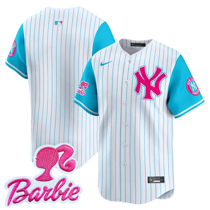 Yankees Barbie Patch Vapor Premier Limited Jersey - All Stitched