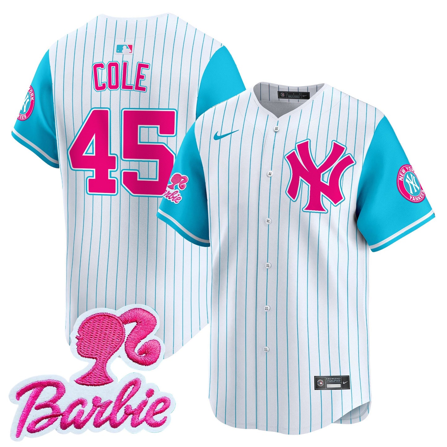 Yankees Barbie Patch Vapor Premier Limited Jersey - All Stitched