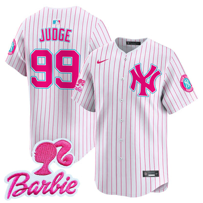 Yankees Barbie Patch Vapor Premier Limited Jersey - All Stitched