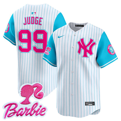 Yankees Barbie Patch Vapor Premier Limited Jersey - All Stitched