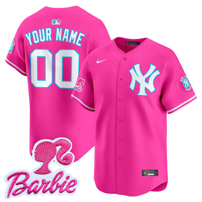 Yankees Barbie Patch Vapor Premier Limited Custom Jersey - All Stitched