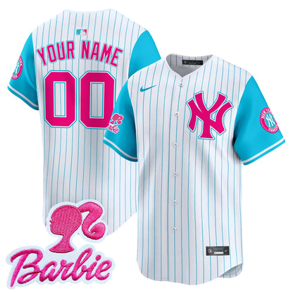 Yankees Barbie Patch Vapor Premier Limited Custom Jersey - All Stitched