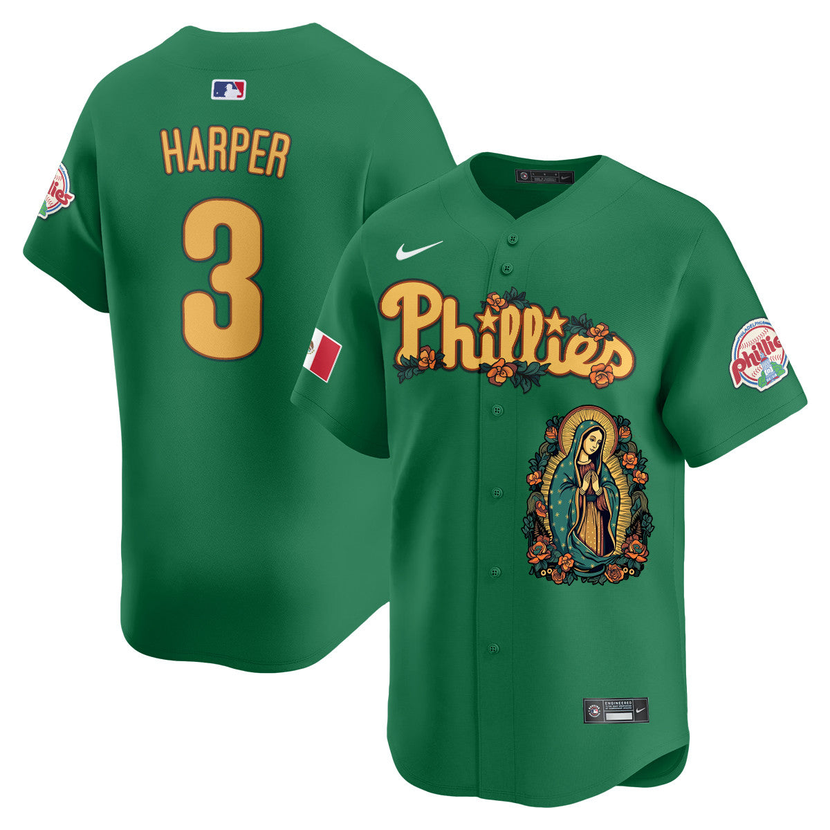 Phillies Mexico Guadalupe Vapor Premier Limited Jersey - Printed