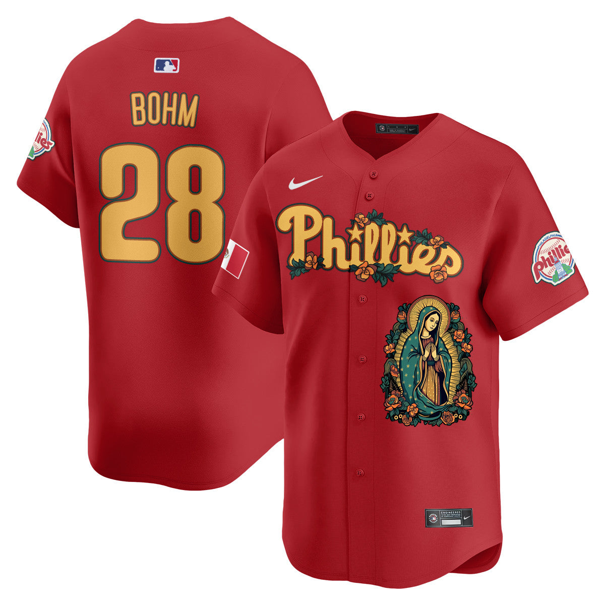 Phillies Mexico Guadalupe Vapor Premier Limited Jersey - Printed