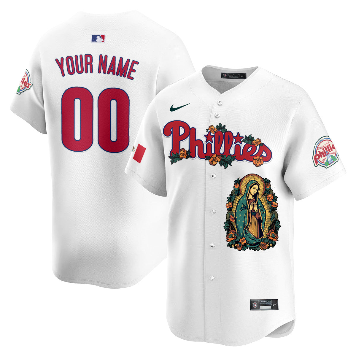 Custom Gender/Name Phillies Mexico Guadalupe Vapor Premier Limited Jersey - Printed