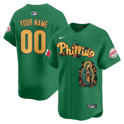 Custom Gender/Name Phillies Mexico Guadalupe Vapor Premier Limited Jersey - Printed