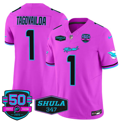 Men's Dolphins "Miami Vice" Vapor Limited Jersey V4 - All Stitched