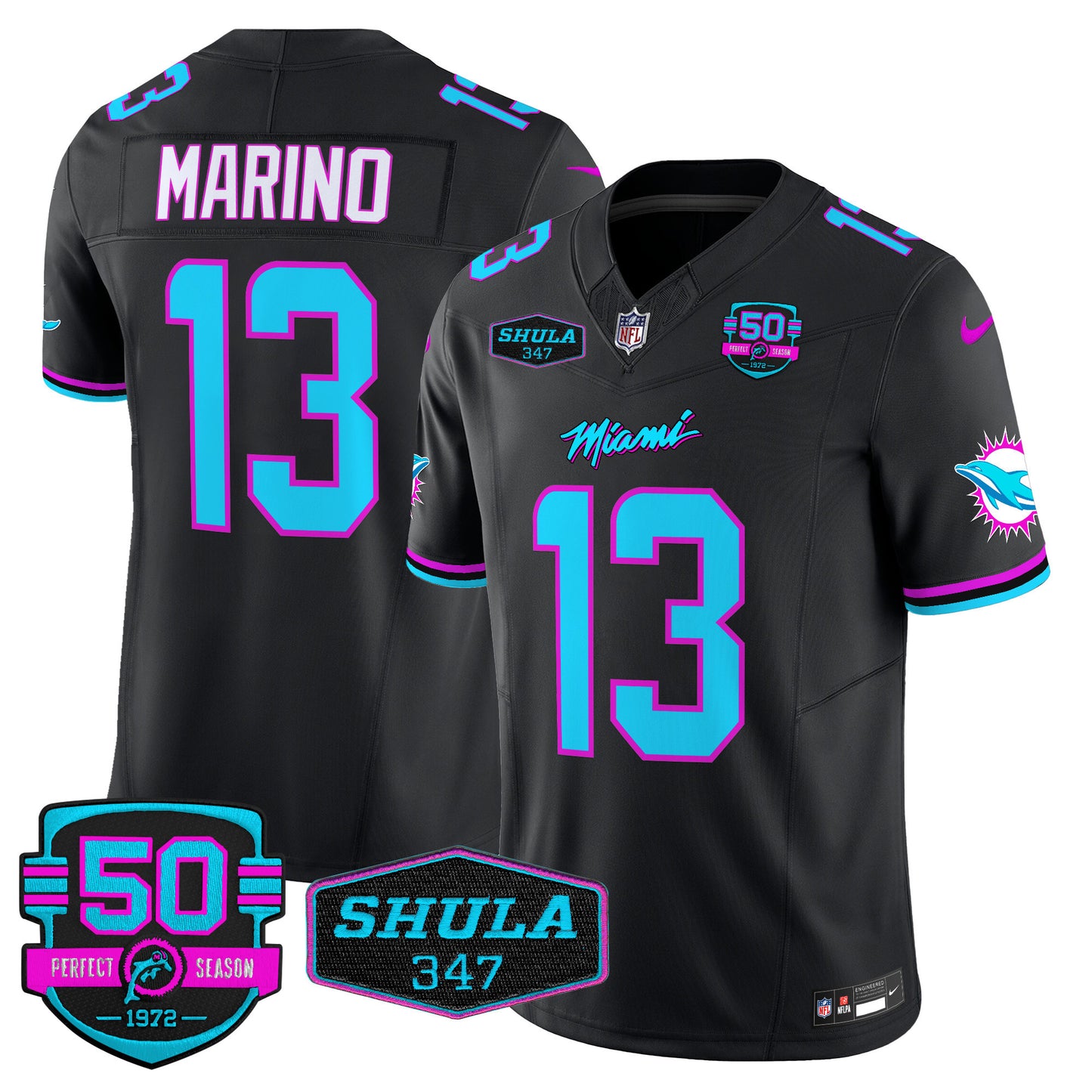 Dolphins Miami Vice Vapor Limited Jersey V4 - All Stitched