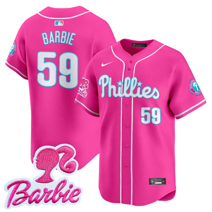 Phillies Barbie Patch Vapor Premier Limited Jersey - All Stitched