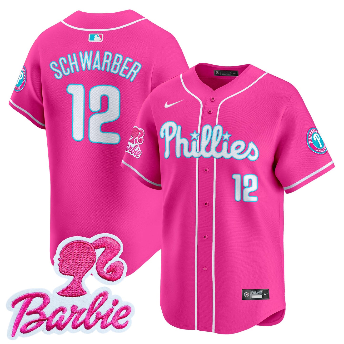 Phillies Barbie Patch Vapor Premier Limited Jersey - All Stitched